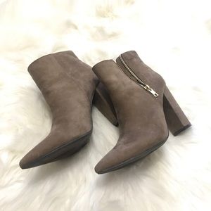 Forever 21 Taupe Pointy Toed Heeled Booties